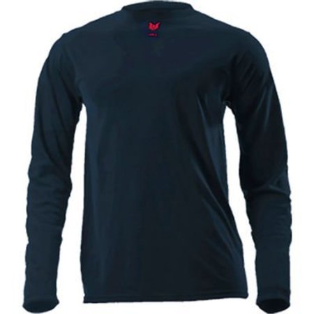 NATIONAL SAFETY APPAREL DRIFIRE Lightweight Long Sleeve FR T-Shirt, XL, Navy Blue,  DF2-CM-446LS-NB-XL